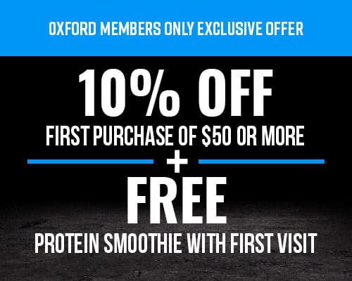 10% off first purchase and free protein smoothie